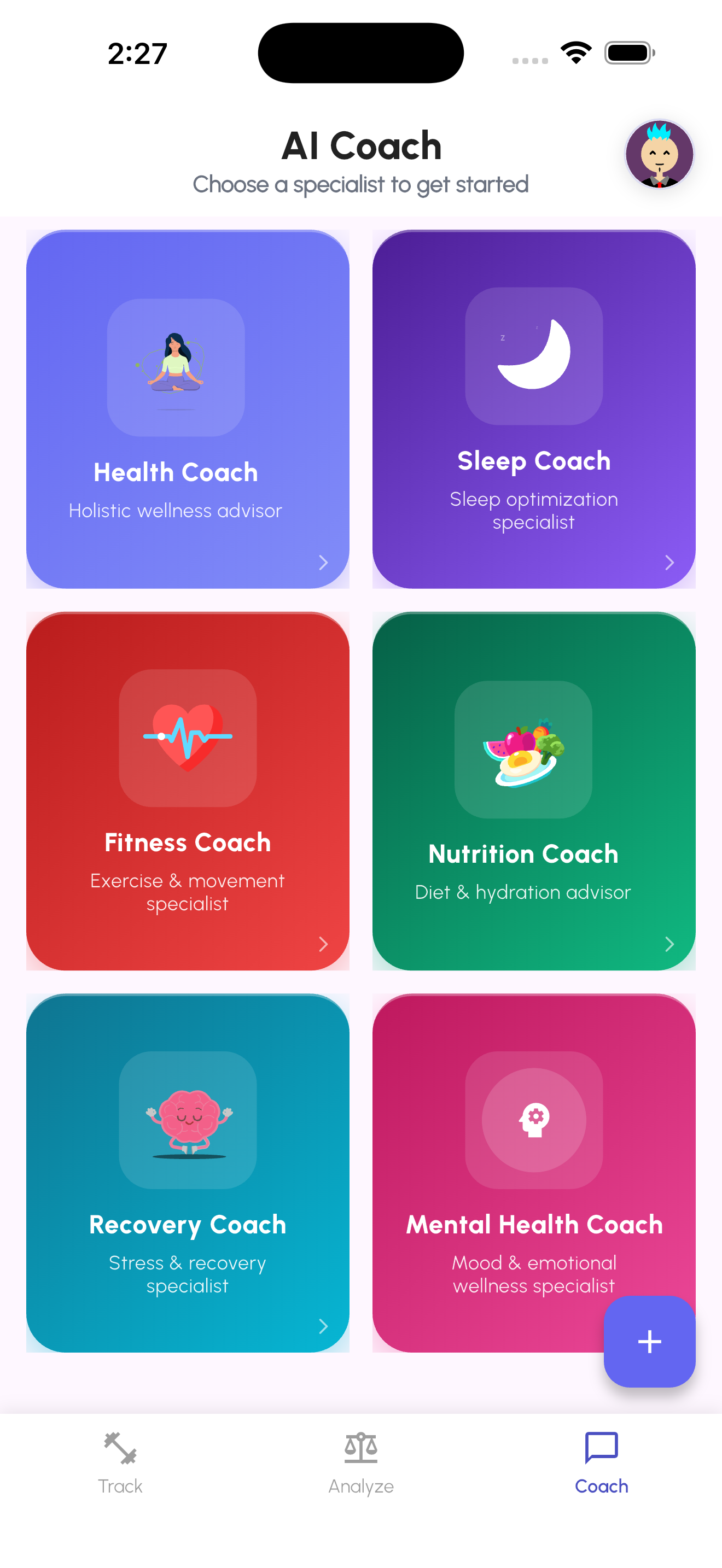 AI coach screen
