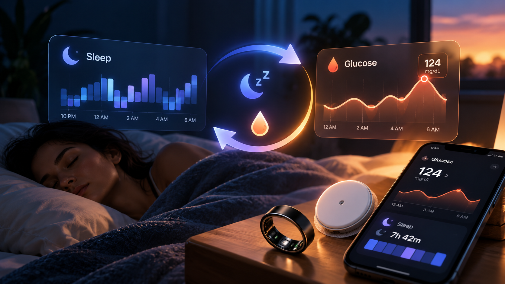 Overnight Glucose and Your Sleep: The Two-Way Loop Your Ring Can't See Alone