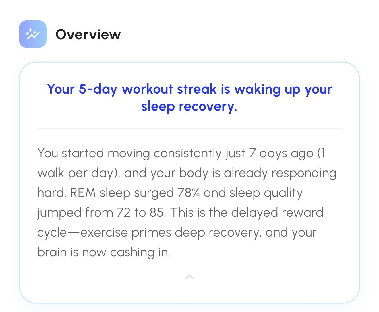 Sleep vs HRV Correlation insight