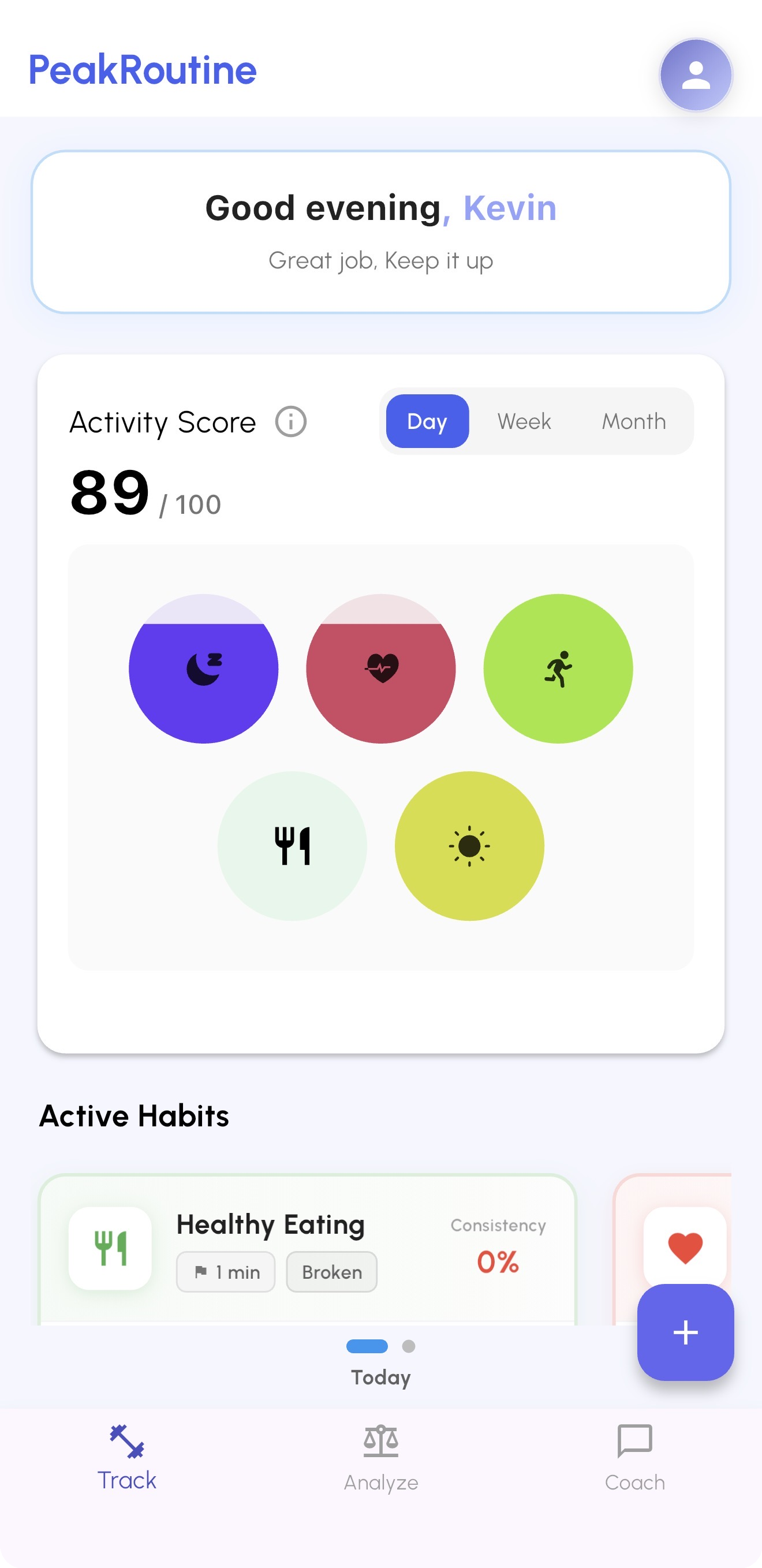 PeakRoutine Dashboard